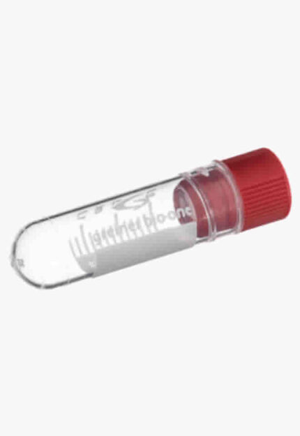 Internally Threaded Cryotubes with Red Screw Cap, Round Bottom, 2ml, PK500