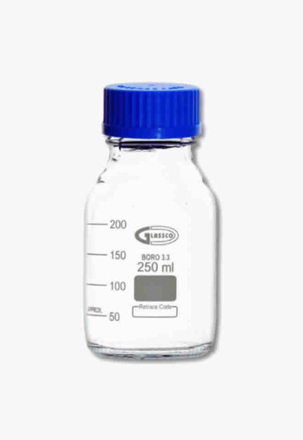Media Bottle with Blue Screw Cap, Clear, 2000ml