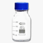 Media Bottle with Blue Screw Cap, Clear, 500ml