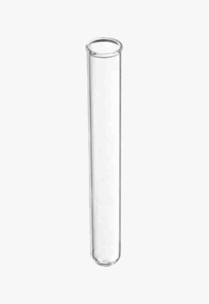 High-quality, clear borosilicate glass test tubes with rims. The tubes provide excellent chemical resistance and durability. They feature well-rounded bottoms and smooth, fire-polished rims. Commonly referred to as culture tubes.